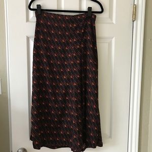 Zara Silk Midi Skirt